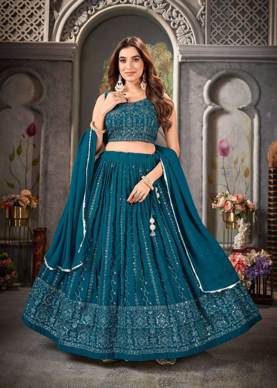 Pure Georgette Lehenga with Heavy Embroidery Work