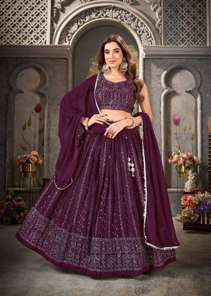 Pure Georgette Lehenga with Heavy Embroidery Work