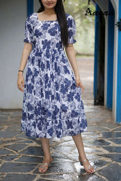 YNF Faux Georgette festive printed kurtis