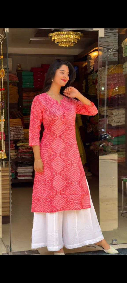 Printed Rayon Kurtis with Bottom