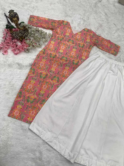 Printed Rayon Kurtis with Bottom