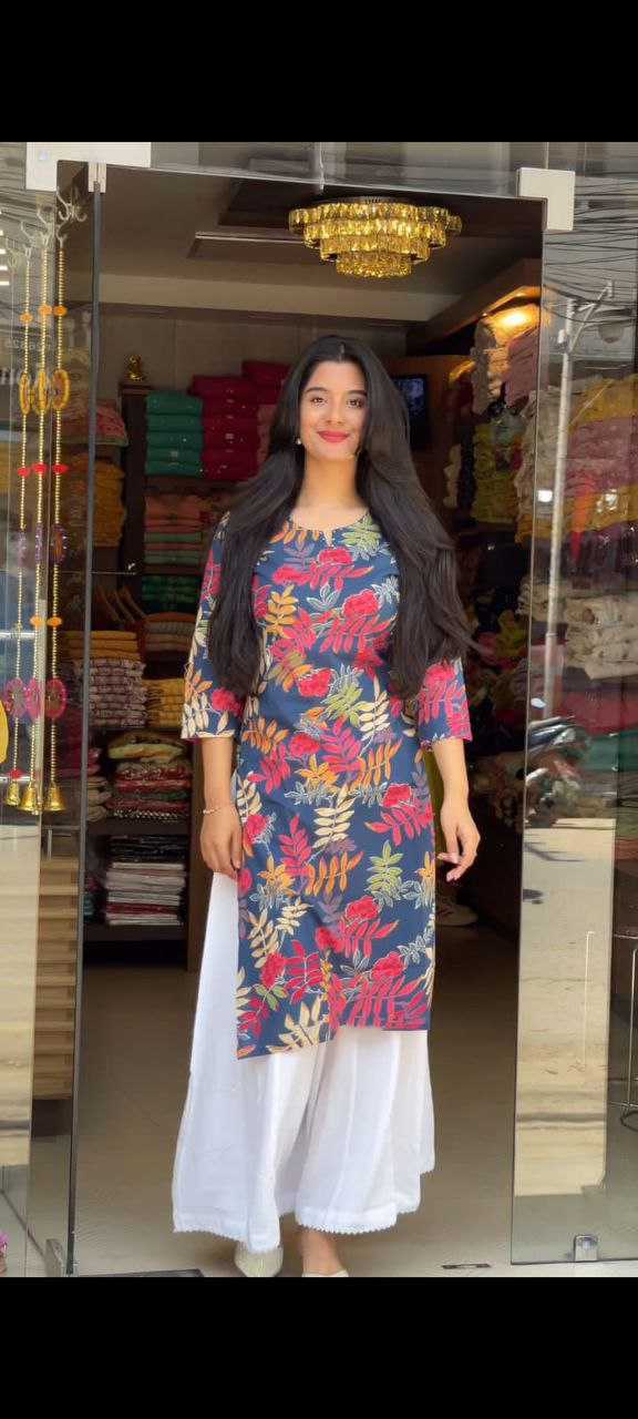 Printed Rayon Kurtis with Bottom